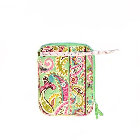 Vera Bradley Tablet Sleeve Paisley Floral Green Quilted Design - Picture 5 of 6